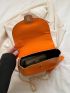 Small Saddle Bag Orange Fashionable Top Handle For Daily