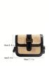 Mini Straw Bag Two Tone Vacation Flap