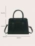 Letter Graphic Square Bag Double Handle With Zipper PU