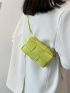 Mini Square Bag Braided Design Solid Color