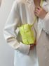 Mini Square Bag Braided Design Solid Color