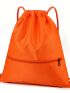 Oversized Drawstring Backpack Solid Color