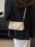 Small Crossbody Bag Solid Color Faux Pearl Decor