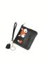 Cartoon Graphic Coin Purse Genuine Leather Zipper