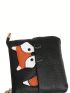 Cartoon Graphic Coin Purse Genuine Leather Zipper