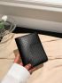 Plaid Pattern Passport Case Bifold Black