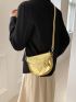 Mini Flap Saddle Bag Star Decor Metallic Funky