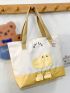 Large Shopper Bag Two Tone Cartoon Design