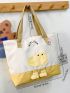 Large Shopper Bag Two Tone Cartoon Design