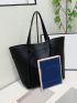 Small Tote Bag Double Handle Solid Color