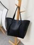 Small Tote Bag Double Handle Solid Color