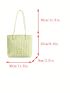 Small Tote Bag Pleated Embossed Double Handle