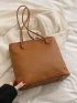 Small Tote Bag Pleated Embossed Double Handle