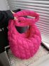 Large Capacity Ruched Bag Solid Color