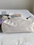 Letter Patch Decor Shoulder Tote Bag With Coin Purse Small