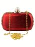 Mini Box Bag Pearl & Rhinestone Decor