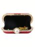 Mini Box Bag Pearl & Rhinestone Decor