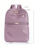 Medium Classic Backpack Dusty Pink Pocket Front For Daily