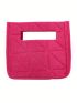 Mini Square Bag Stitch Detail Neon Pink