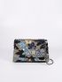 Medium Flap Square Bag Sequin & Embroidered Decor