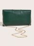 Metal Decor Envelope Bag Ruched Detail