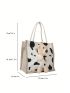 Mini Cartoon Bear Decor Square Bag Double Handle For Daily