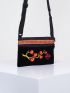 Small Square Bag Floral Embroidery Adjustable Strap