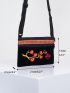 Small Square Bag Floral Embroidery Adjustable Strap