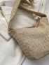 Medium Straw Bag Paper Vacation With Zipper