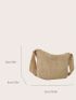 Medium Straw Bag Paper Vacation With Zipper