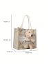 Mini Cartoon Bear Pattern Square Bag Double Handle For Daily