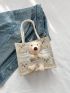 Mini Cartoon Bear Pattern Square Bag Double Handle For Daily