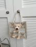 Mini Cartoon Bear Pattern Square Bag Double Handle For Daily