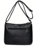 Litchi Embossed Hobo Bag Pocket Front Adjustable Strap For Daily