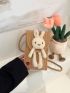 Mini Crochet Bag Cartoon Rabbit Decor Flap For Vacation