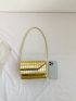 Mini Flap Square Bag Embossed Detail Metallic Funky