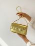 Mini Flap Square Bag Embossed Detail Metallic Funky