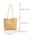 Litchi Embossed Shoulder Tote Bag With Inner Pouch PU