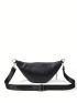 Zip Front Fanny Pack PU Black For Daily Life