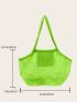 Minimalist Shopper Bag Mesh Green