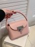 Mini Square Bag PU Pink Flap