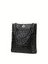 Medium Shoulder Bag Studded Decor Chain Strap