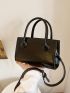 Mini Square Bag Double Handle PU Minimalist