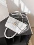 Rhinestone Decor Square Bag PU Figure Detail