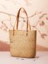 Studded Detail Straw Bag Vacation