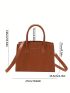 Medium Square Bag Red Fashionable Double Handle