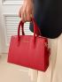 Medium Square Bag Red Fashionable Double Handle