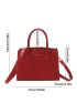 Medium Square Bag Red Fashionable Double Handle