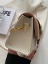 Small Square Bag Colorblock Buckle Decor Chain Strap For Work