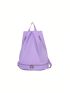 Medium Drawstring Backpack Solid Color